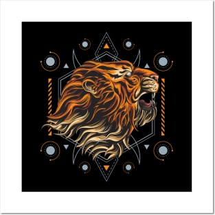 TIGER SACRED GEOMETRY Posters and Art